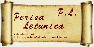 Periša Letunica vizit kartica
